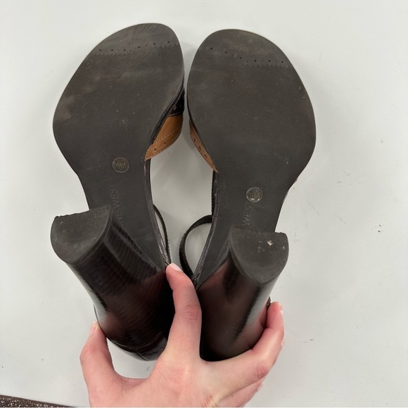 Nine West heels size 9 brown tan leather brogue vintage steampunk y2k 2000s - Picture 7 of 15